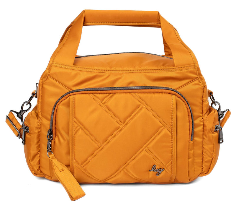 Lug Quilted Medium Satchel with Crossbody Strap -Rumble — View 15