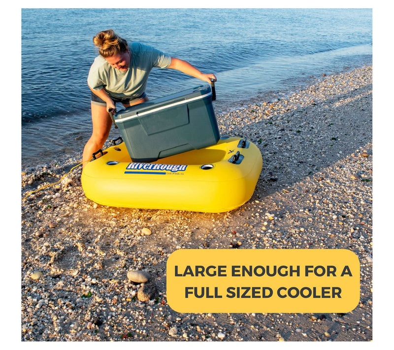 Swim Central 55" Yellow & Black Swimming Pool Cooler Raft — View 6
