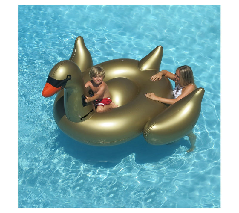 Swim Central Inflatable Gold Giant Swan Swimming Pool Float — View 4