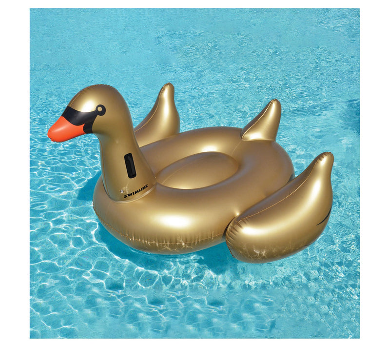 Swim Central Inflatable Gold Giant Swan Swimming Pool Float — View 7