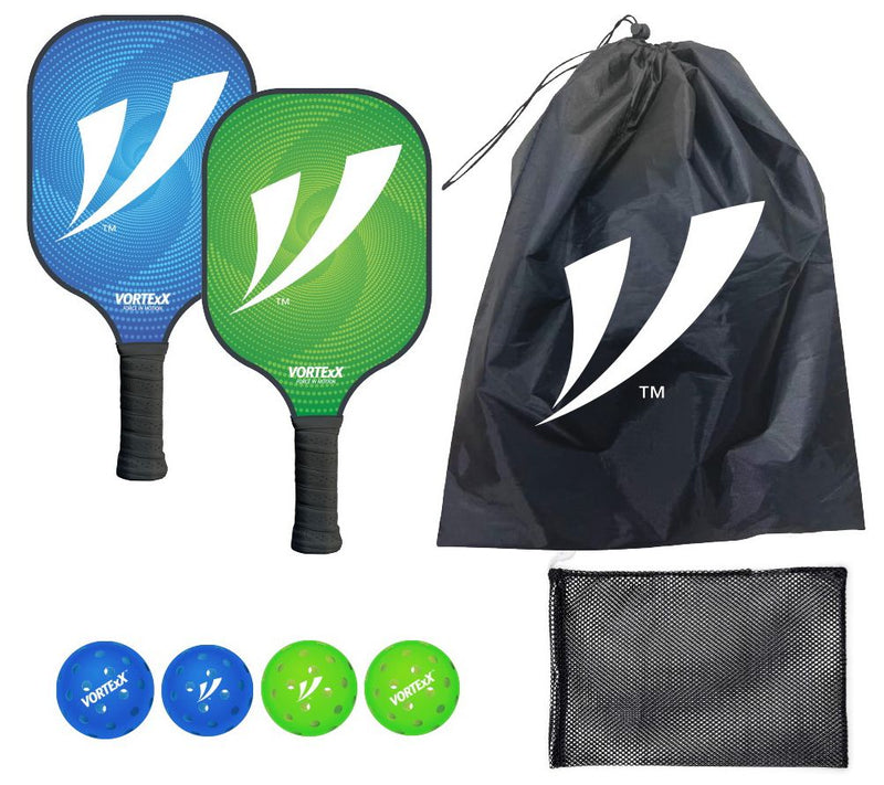 VORTExX 8-Pc Deluxe Pickleball Set with 2 Paddles — View 3