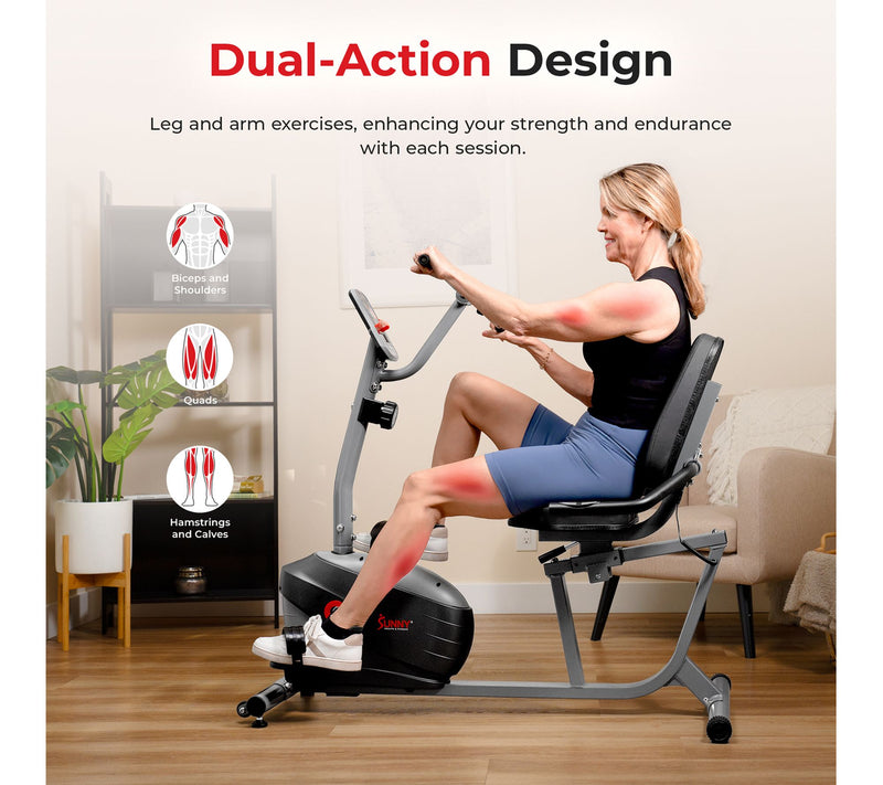 Sunny Smart Magnetic Recumbent Bike — View 4