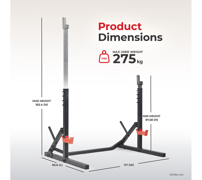 Sunny Multifunctional Adjustable Bench Press Squat Rack — View 5