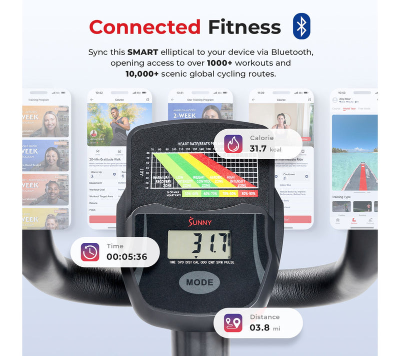 Sunny Health Magnetic Smart E905 Elliptical — View 3