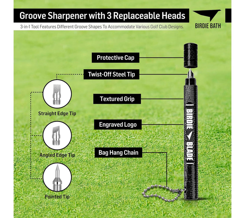 Birdie Bath Golf Blade 3-in-1 Golf Club GrooveSharpener Tool — View 4