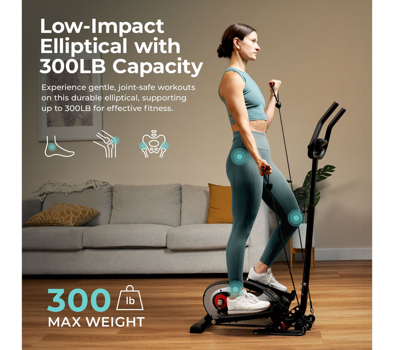Sunny Smart Compact Elliptical w Elastic Bands — View 2