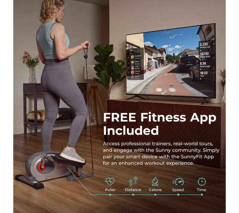 Sunny Smart Heavy-Duty Mini Elliptical with Bands — View 4