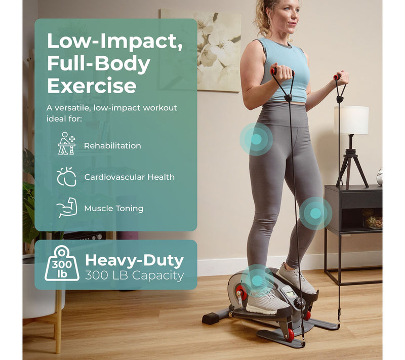 Sunny Smart Heavy-Duty Mini Elliptical with Bands — View 2