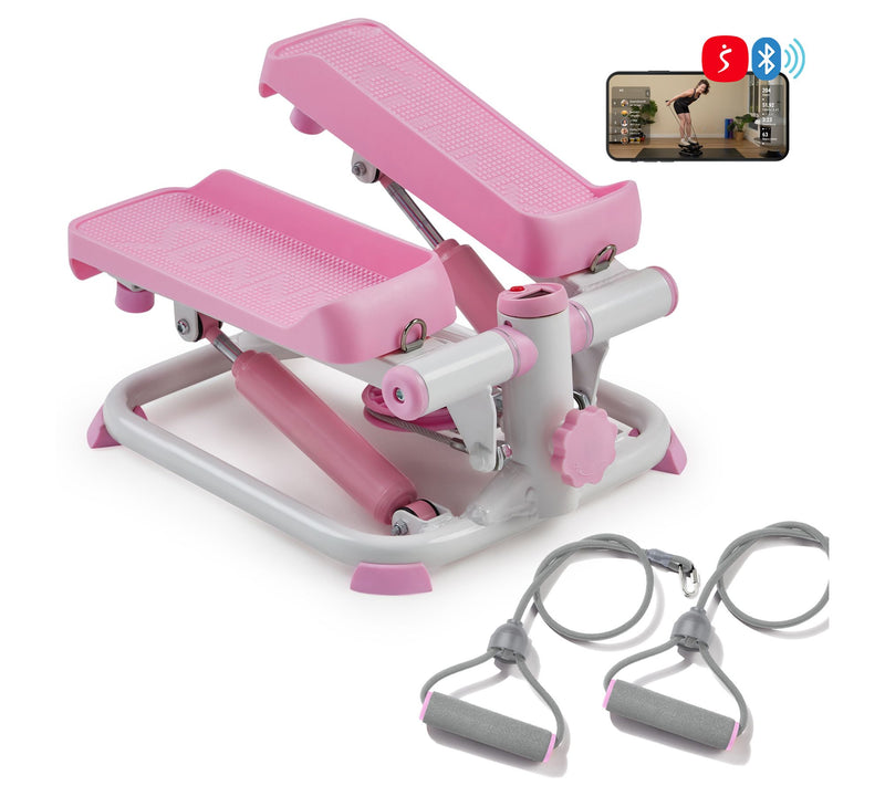 Sunny Pink Smart Mini Steppers w/ Resistance Band — Main view