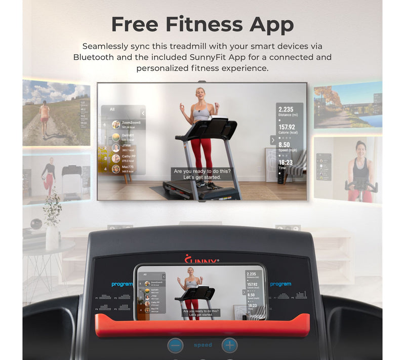 Sunny Manual Incline SMART Treadmill — View 4
