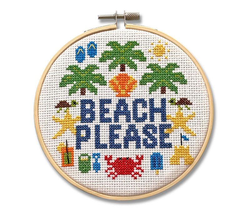 Spot Colors Beach Please Counted Cross Stitch Kit — Main view