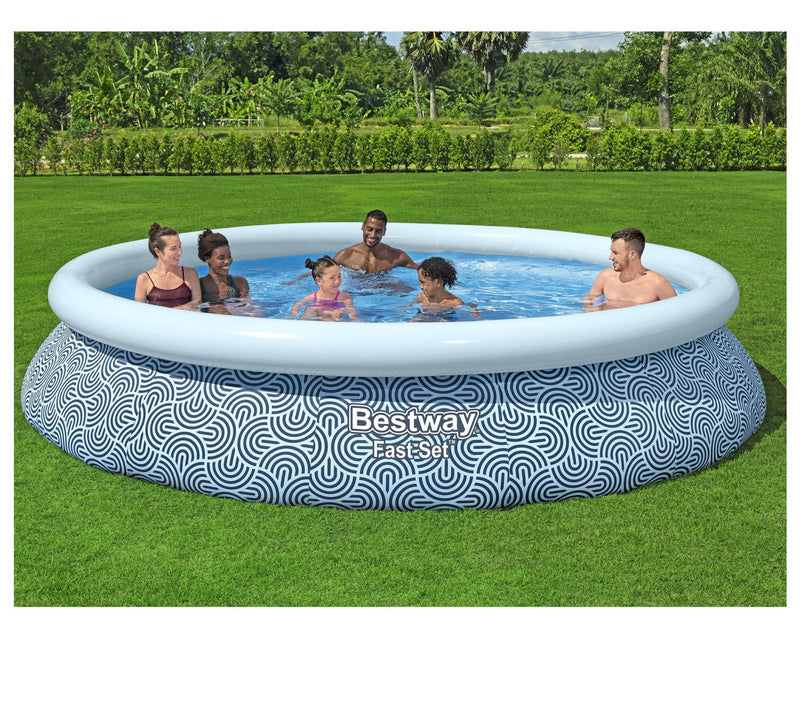 Bestway Inflatable Fast Set Pool Set Blue Abstract 13"x 33" — View 8