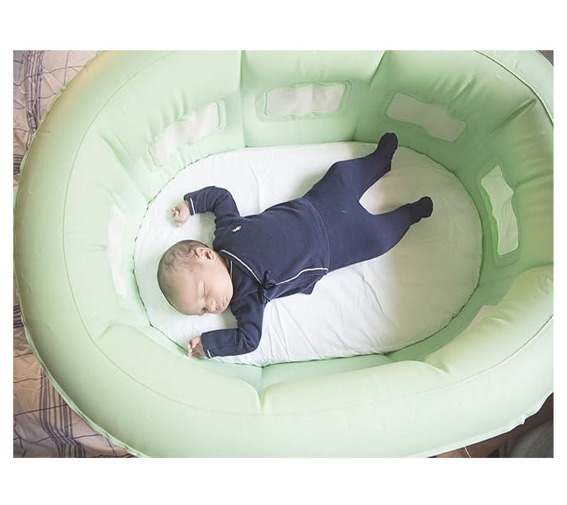 Swim Central 4-in-1 Portable Inflatable Baby Bathinet - Green — View 5