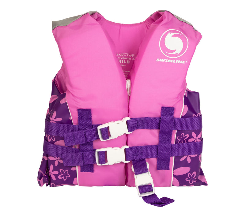 Swim Central Floral Life Jacket Vest with Handle - Up to 50lbs — View 2