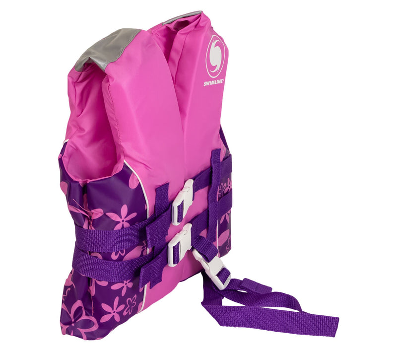 Swim Central Floral Life Jacket Vest with Handle - Up to 50lbs — View 4