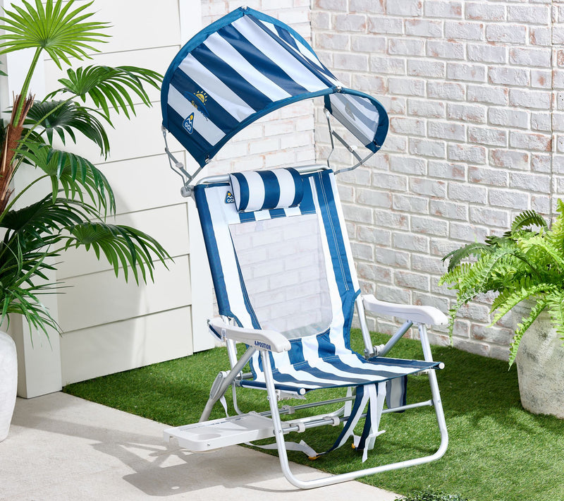 GCI Outdoor Big Surf Beach Chair with Tray & Sunshade — View 3