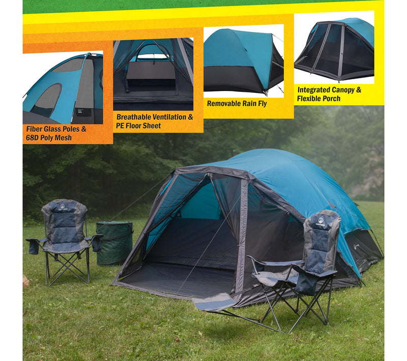 Wakeman 6 Person Camping Tent Water-Resistant Cabin Style Tent — View 3