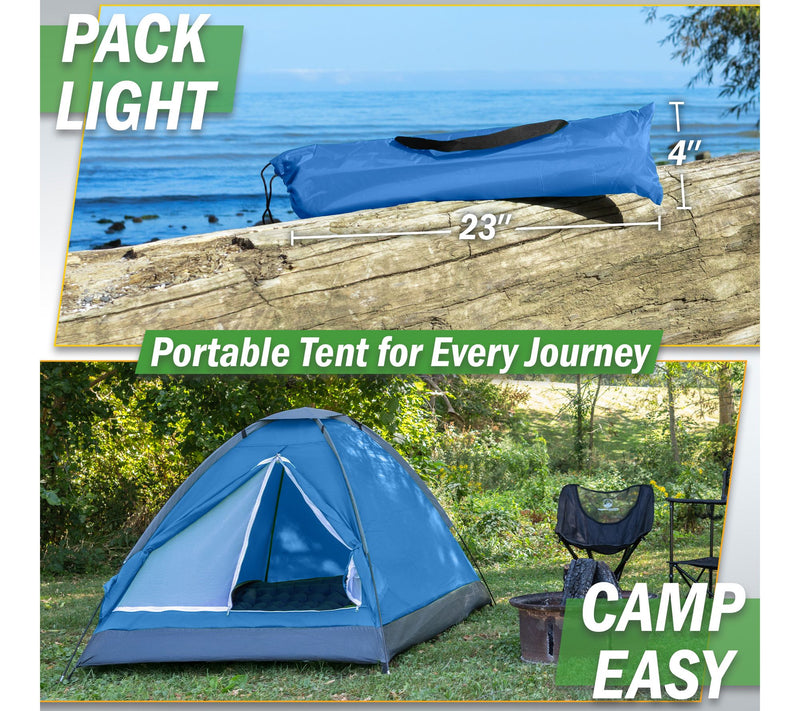 Wakeman 2 Person Camping Pop Up Tent w/ Rain Fly Lightweight — View 17