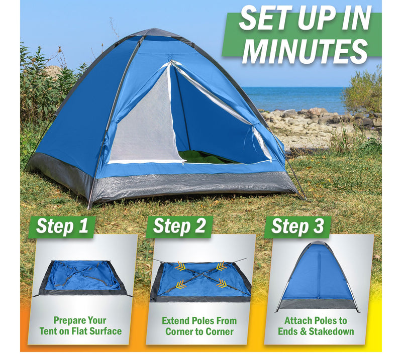 Wakeman 2 Person Camping Pop Up Tent w/ Rain Fly Lightweight — View 19