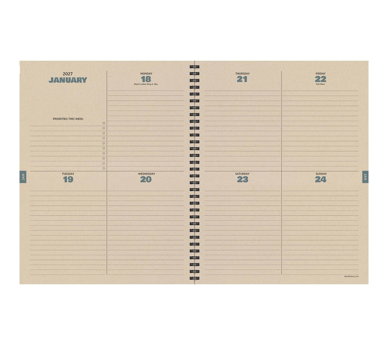 TF Publishing Leather Compass Weekly Monthly Planner July 2026 — View 4