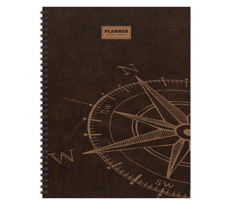 TF Publishing Leather Compass Weekly Monthly Planner July 2026 — Main view