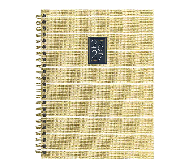 TF Publishing Yellow Linen Medium Weekly Monthly Planner — Main view