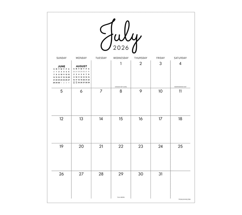 TF Publishing Large Art Poster Wall Calendar July 26- June 27 — View 4