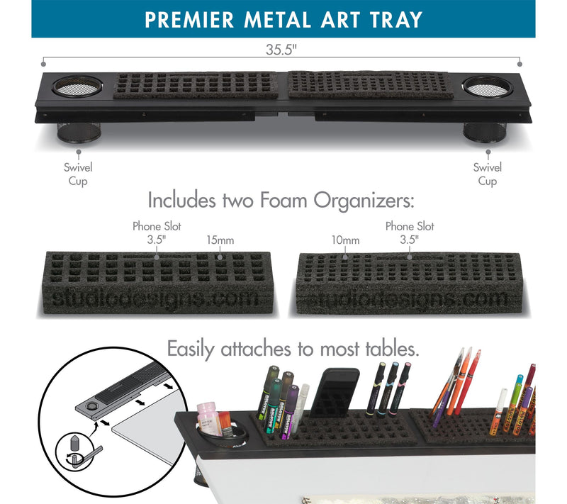 Studio Designs 36" Premier Metal Storage for Drafting Table — View 2