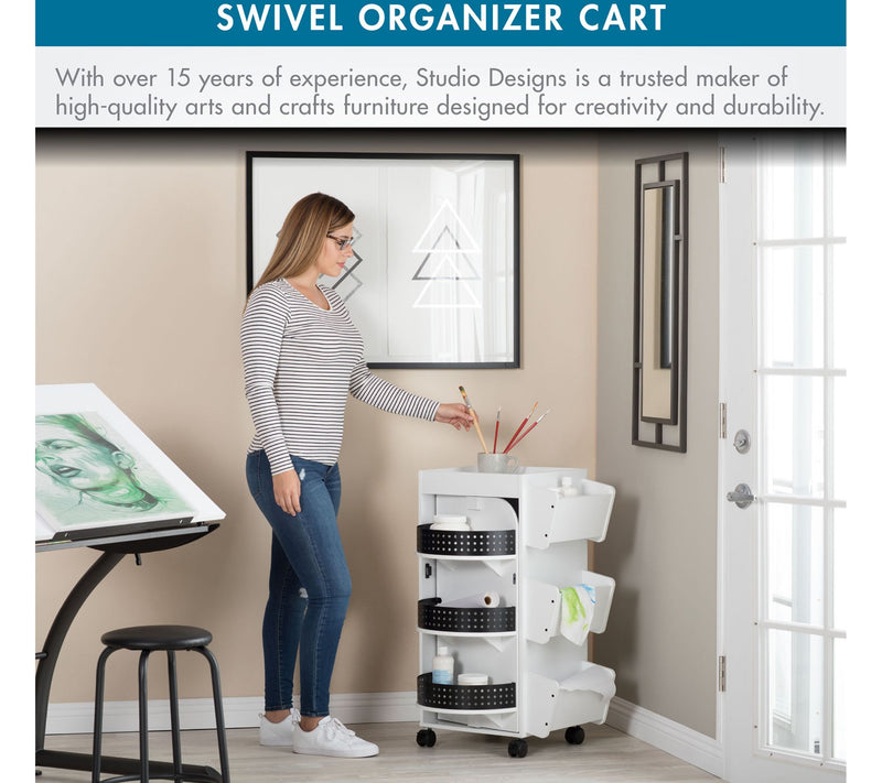 Studio Designs 4 Sided Swivel Mobile OrganizerCart — View 7