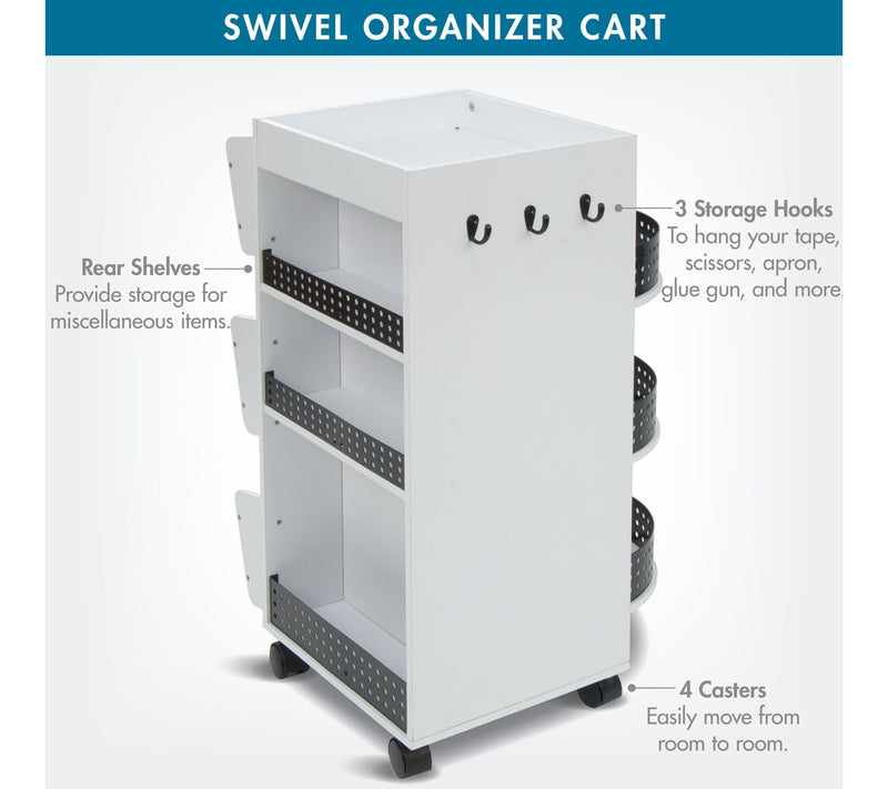 Studio Designs 4 Sided Swivel Mobile OrganizerCart — View 4