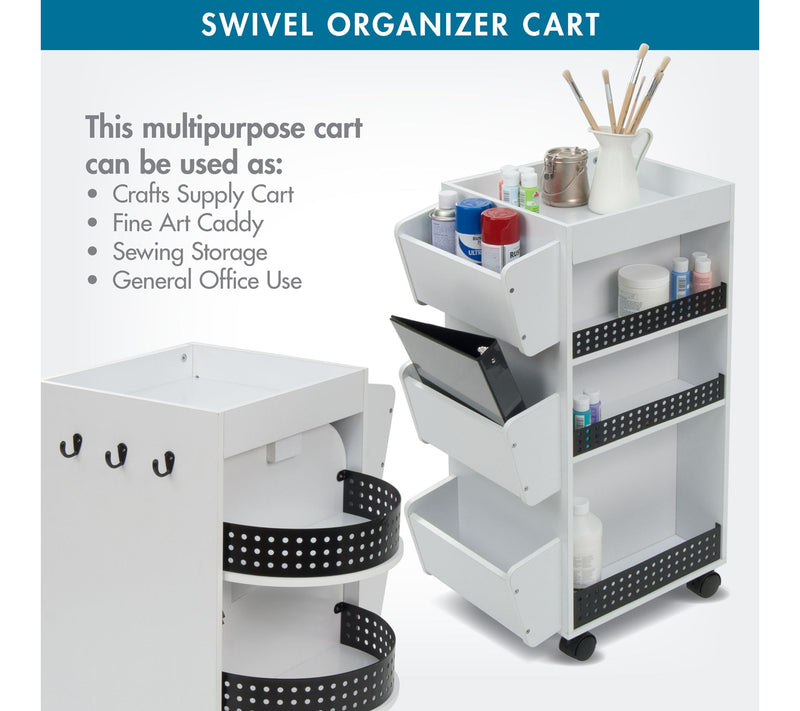 Studio Designs 4 Sided Swivel Mobile OrganizerCart — View 6