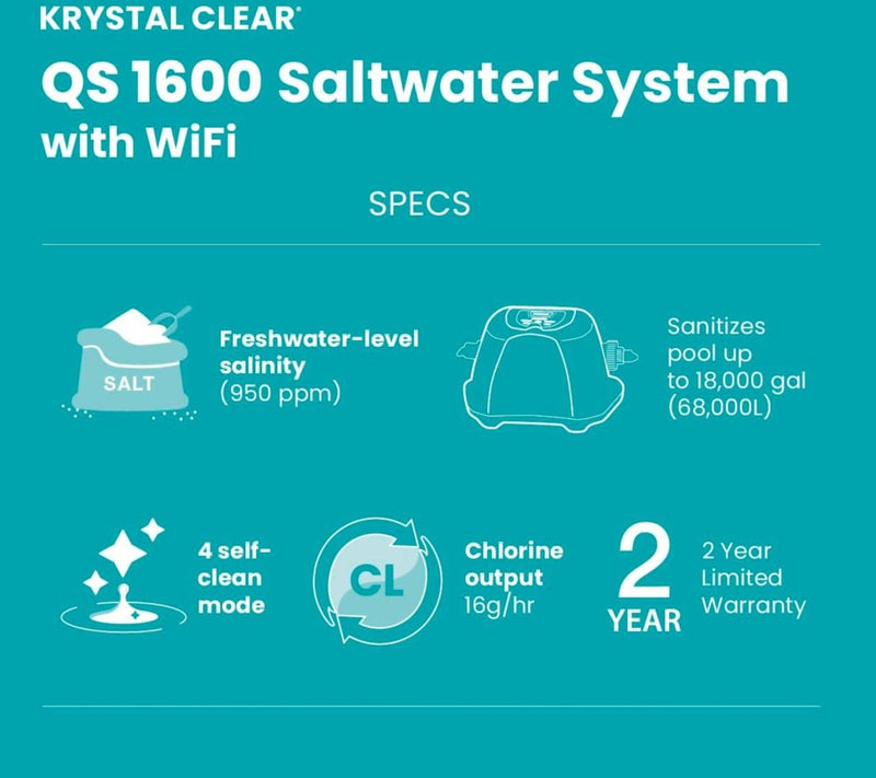 Intex Krystal C lear Saltwater Chlorine System QS1600 — View 3
