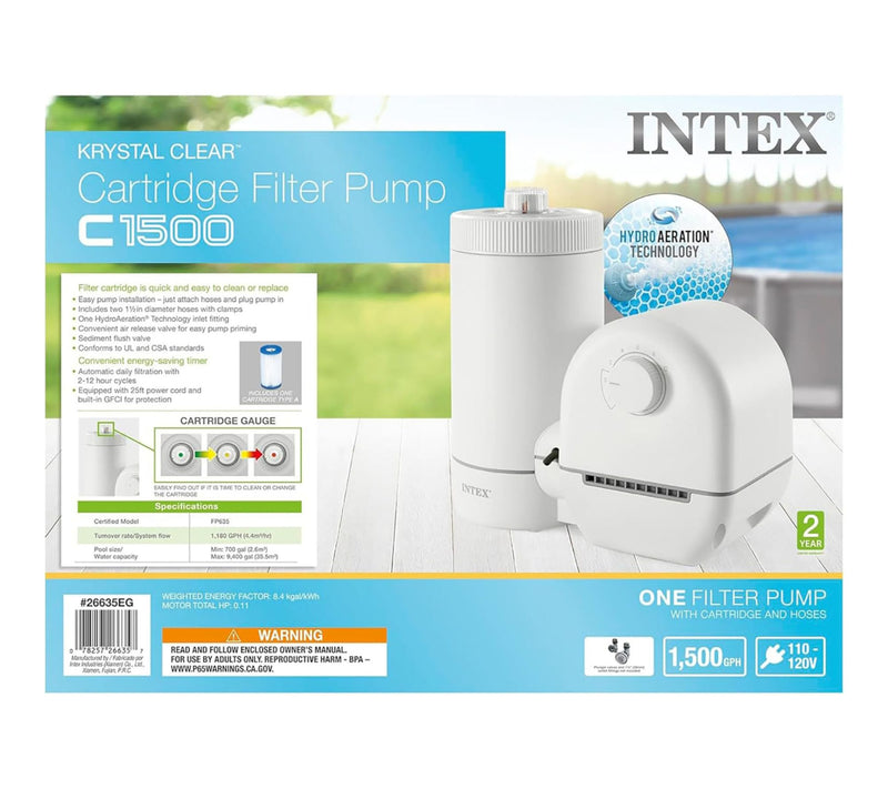 Intex Krystal Clear Cartridge Filter Pump C1500 — View 4