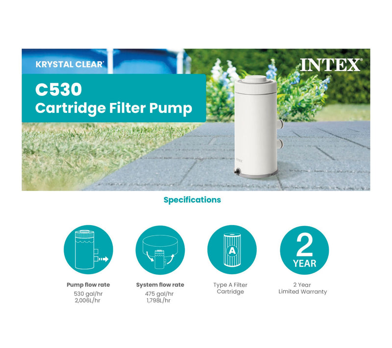 Intex Krystal Clear Cartridge Filter Pump C530 — View 3