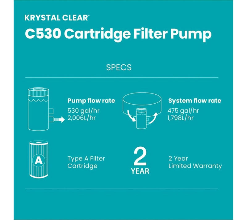 Intex Krystal Clear Cartridge Filter Pump C530 — View 8