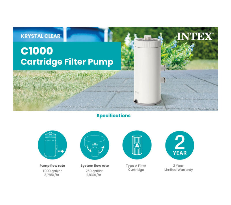 Intex Krystal Clear Cartridge Filter Pump C1000 — View 4