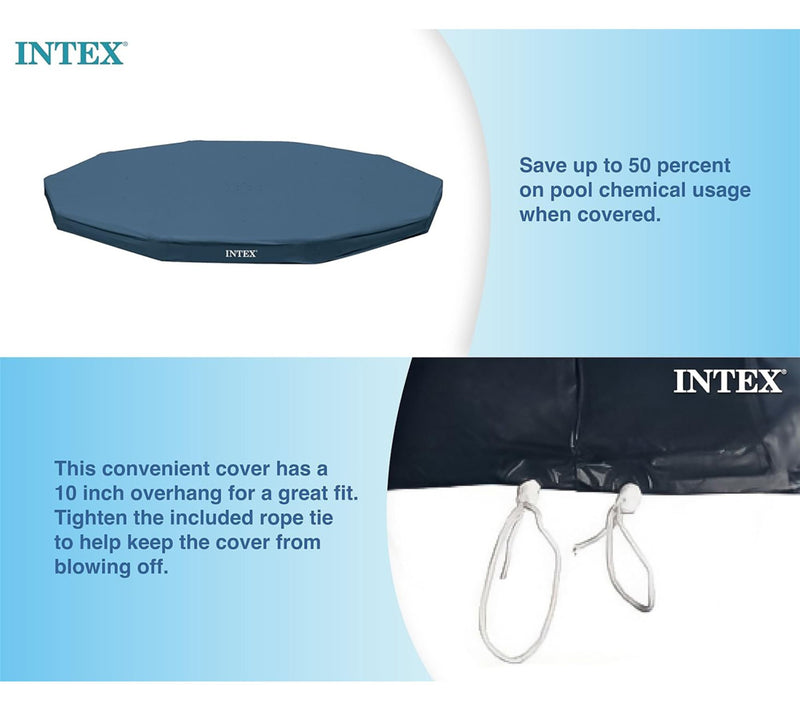 Intex Round 10 ft Metal Frame Debris Pool Cover — View 7
