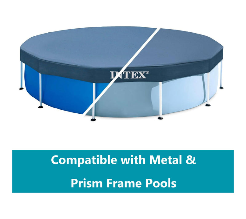 Intex Round 10 ft Metal Frame Debris Pool Cover — View 3