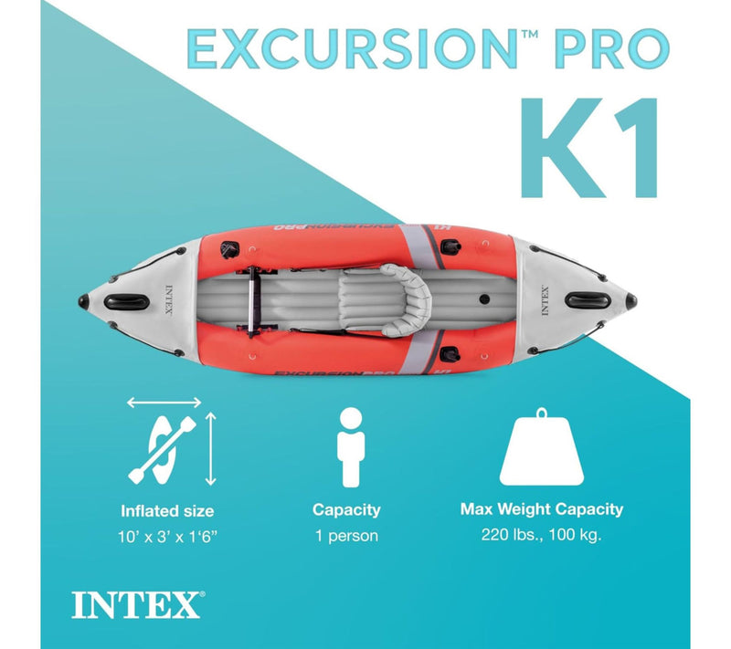 Intex Excursion Pro K1 10 ft Inflatable Kayak Set — View 2