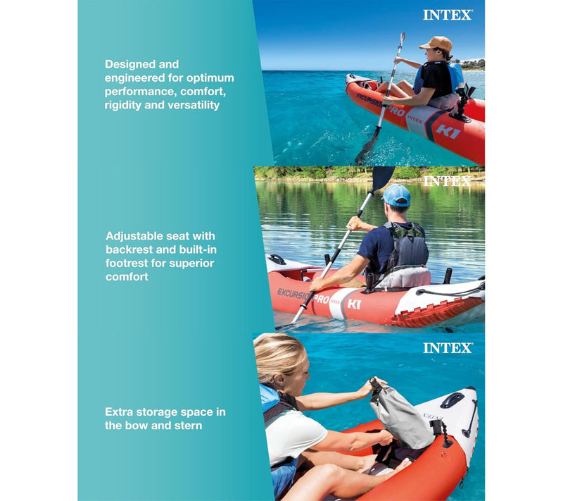 Intex Excursion Pro K1 10 ft Inflatable Kayak Set — View 7