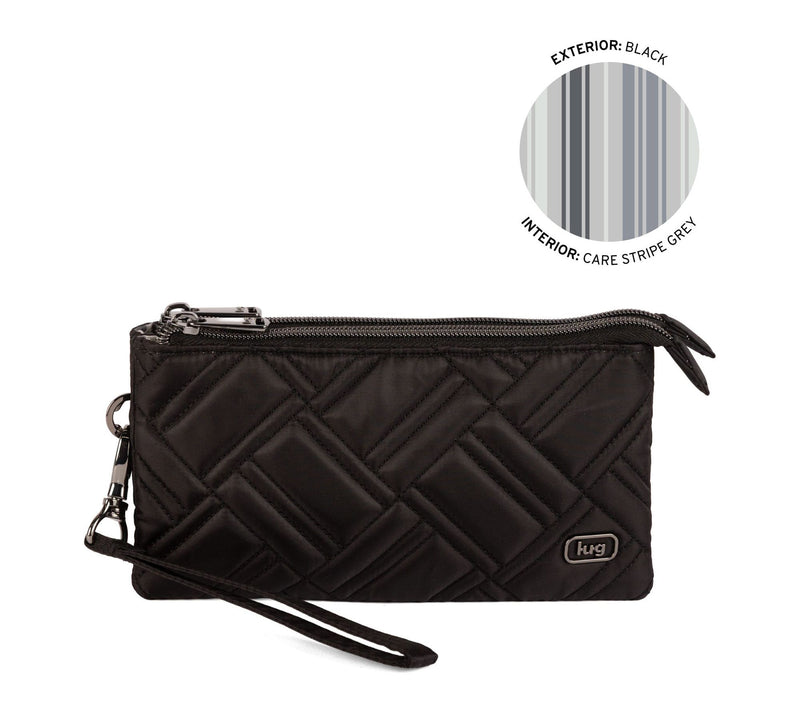 Lug Quilted Top Zip Pouch with Wristlet Strap-Frolic — View 15