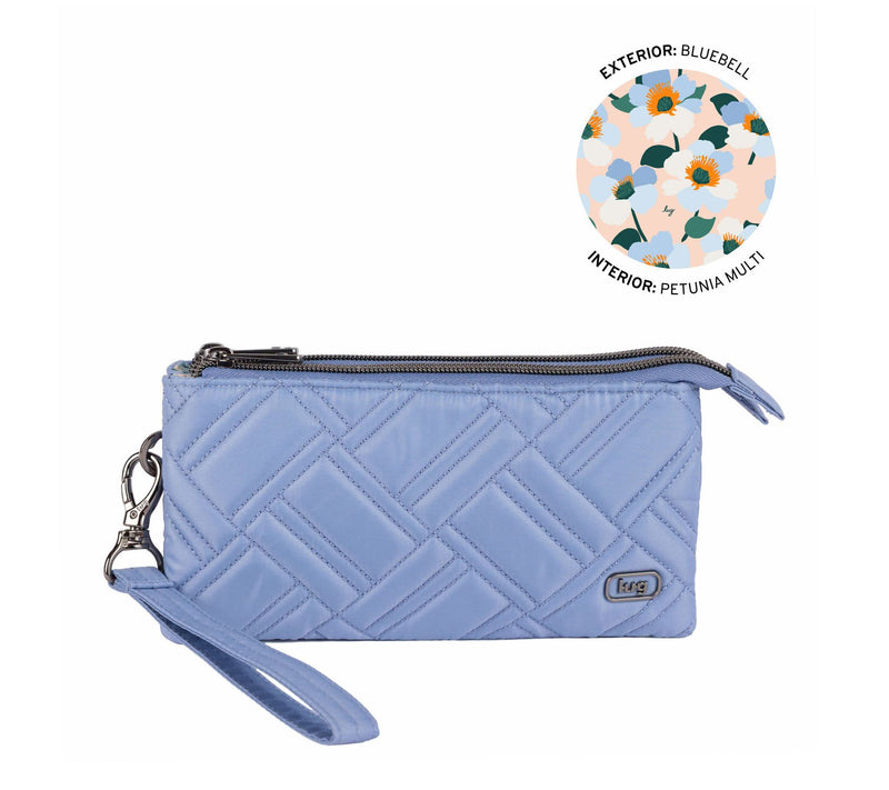 Lug Quilted Top Zip Pouch with Wristlet Strap-Frolic — View 16
