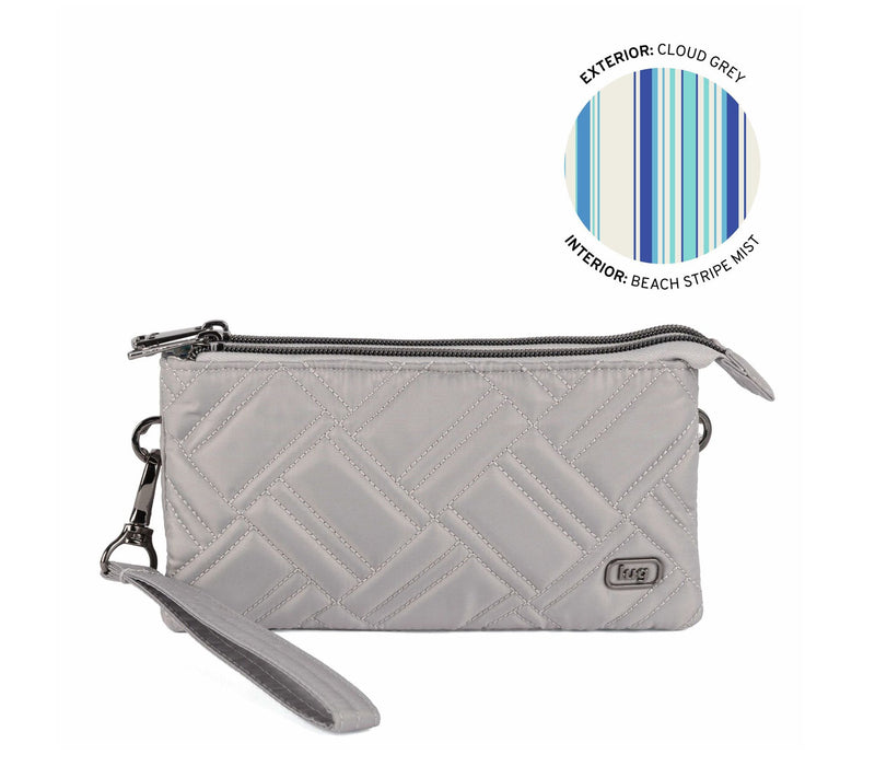 Lug Quilted Top Zip Pouch with Wristlet Strap-Frolic — View 19