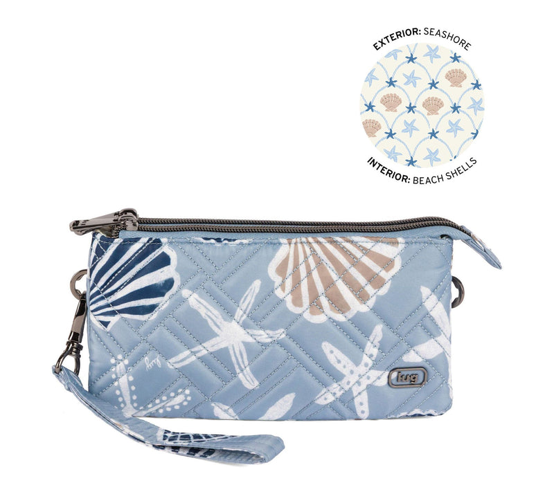 Lug Quilted Top Zip Pouch with Wristlet Strap-Frolic — View 21