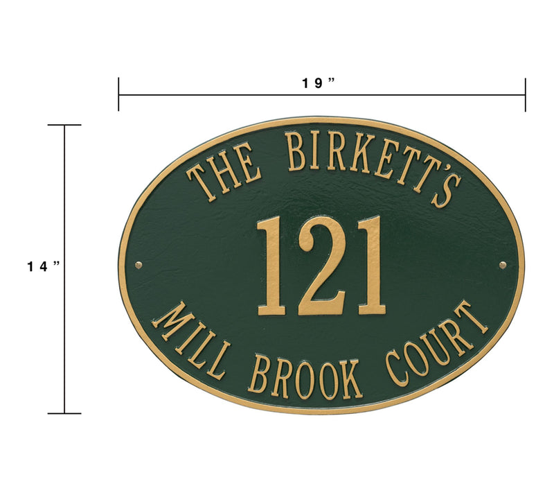 Personalized Hawthorne Oval - Estate Wall — View 2