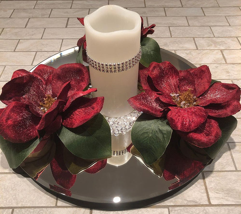 Mirrored Beveled Edge Round 14" Lazy Susan by Valerie — View 5