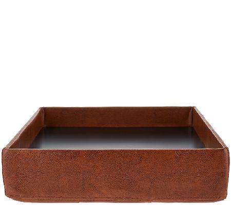 Set of 2 Faux Leather Fold-up Storage Ottomans w/Tray by Valerie — View 20