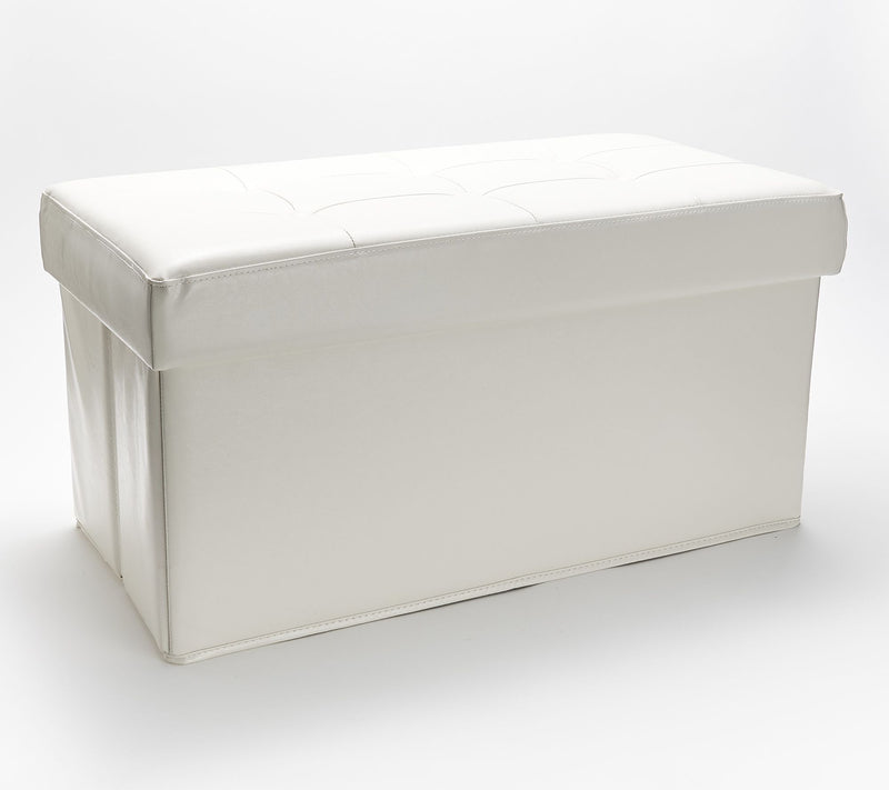 Faux Leather Tufted Collapsible Bench w/ Tray by Valerie — View 26