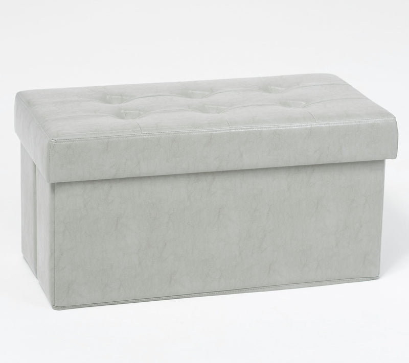 Faux Leather Tufted Collapsible Bench w/ Tray by Valerie — View 9