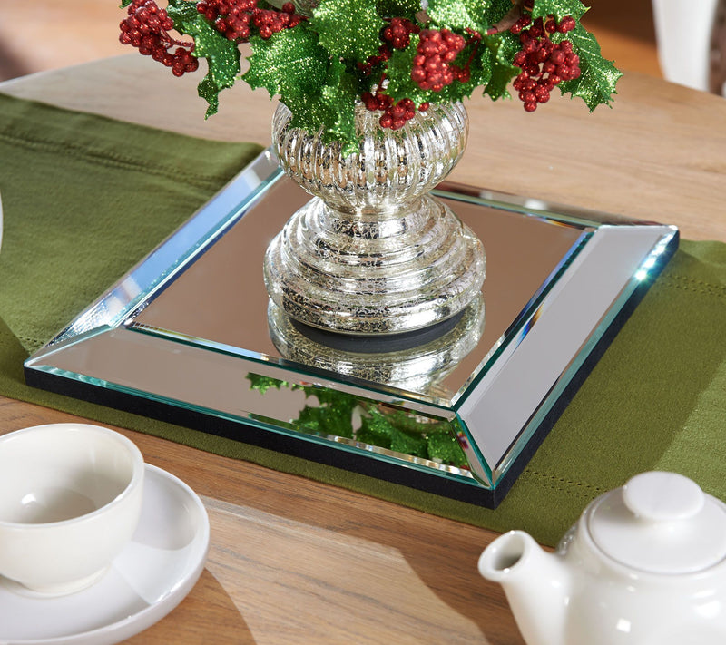 12" Square Beveled Mirror Centerpiece by Valerie — View 4